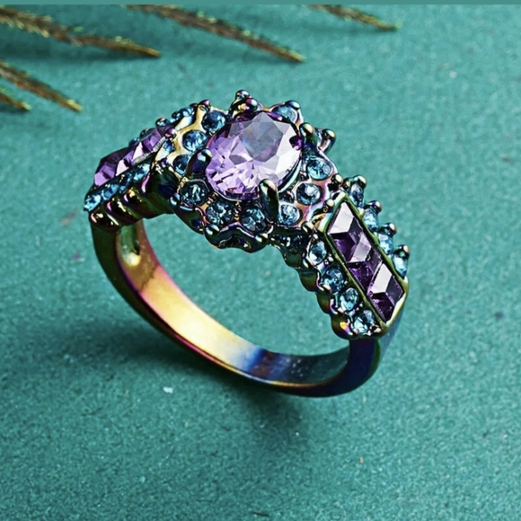 New Amethyst Rainbow Hematite Ring. - Picture 2 of 4